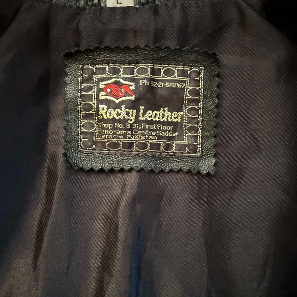 Rocky Leather Men's Black Leather Button Jacket Sz L - Picture 7 of 7